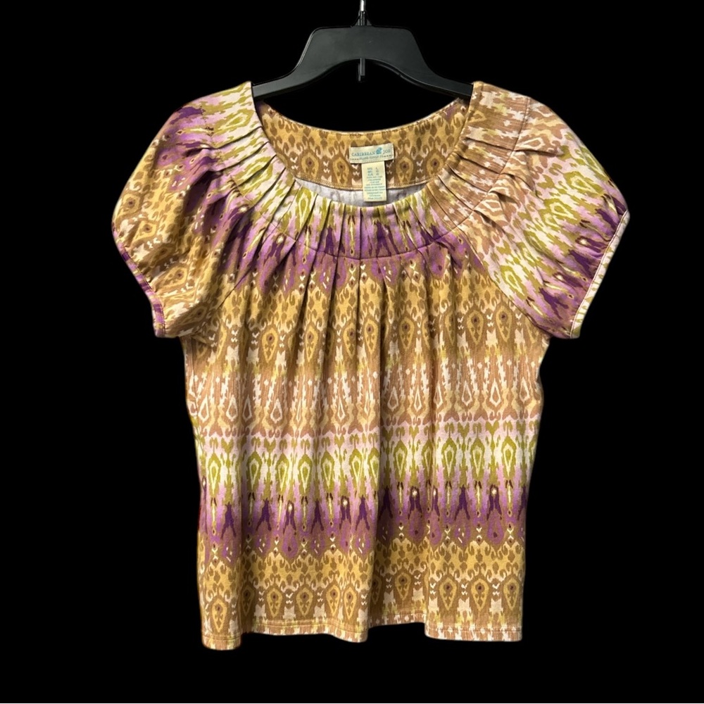 Caribbean Joe Island Supply Co. Women’s Cotton Blend Smocked Blouse Size Large